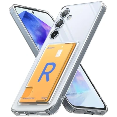 Immagine di Ringke Fusion Card Compatibile con Cover Samsung Galaxy A55 5G, Custodia Trasparente Porta Carte, Sottile Antigraffio Rigida Antiurto Paraurti Clear