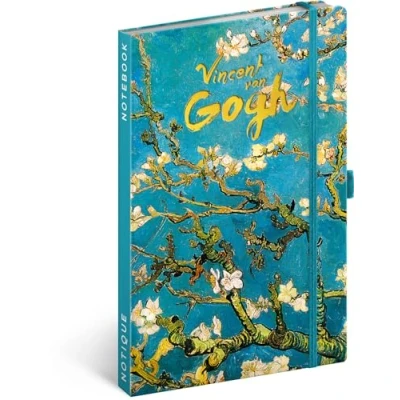 Immagine di NOTIQUE Vincent van Gogh) Taccuino a righe con elastico, 13 x 21 cm, circa A5, design copertina rigida, per notebook, quaderno, diario adulti, donne