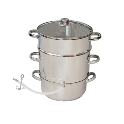Immagine di ELO 9913626 estrattore di succo a vapore, per frutta e verdura, adatto tutti i tipi fuochi, acciaio inossidabile, vetro, argento, 26 cm