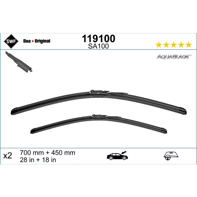 Immagine di Spazzola tergi Swf 119100 anteriore Spazzole flat blade non riscaldato TESLA: Model X
