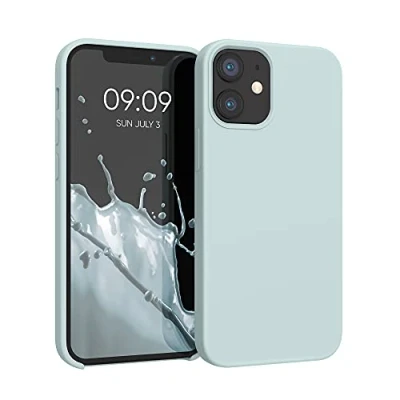 Immagine di kwmobile Cover per Apple iPhone 12 mini Custodia Back Case Smartphone in Silicone TPU Protezione Gommata menta freddo