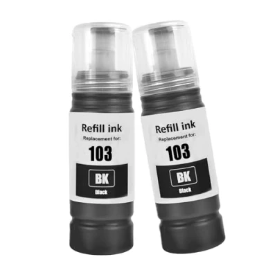 Immagine di LAIPENG 103 Inchiostro Compatibile con Epson per L1110 L1200 L1210 L1250 L3100 L3101 L3110 L3111 L3116 L3150 L3151 L3156 L3160 L3200 L3250 L3251 L3256 L3260 L3266 Stampante 2 Multipla (BK*2)
