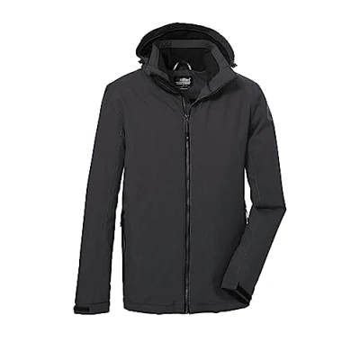 Immagine di killtec Uomo Giacca funzionale/giacca da esterno con cappuccio staccabile cerniera KOW 22 MN JCKT, dark anthracite, S, 39705 000