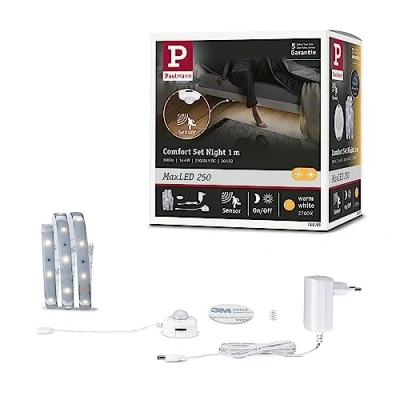 Immagine di Paulmann Comfort Set Bett 1m 78893 KIT base striscia LED con spina 24 V 1 m Bianco caldo