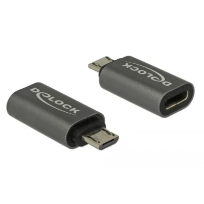 Immagine di Delock Micro USB zu (USB C, 2.80 cm), Adattatore dati + video, Grigio