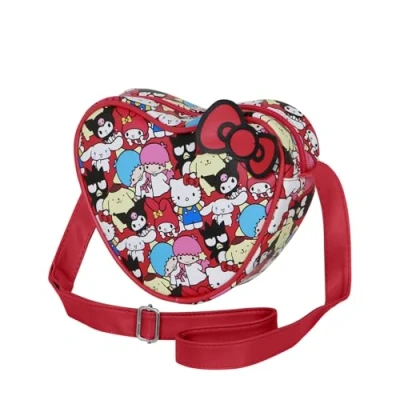 Immagine di Sanrio Hello Kitty Friends Borsa a Tracolla Cuore Casual, Multicolore, 21 x 15,5 cm