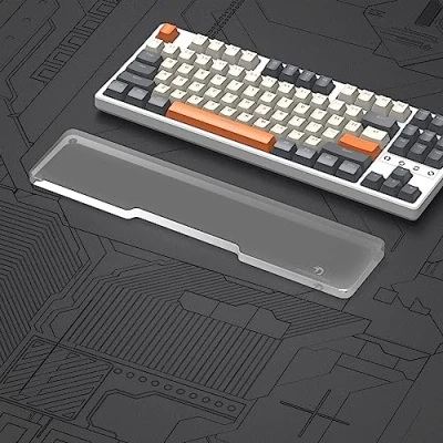 Immagine di MAMBASNAKE Poggiapolsi per TKL 80% Tastiera, Tastiera in Acrylic Premier Acrilico Trasparente Piedi di Gomma Anti slip Keyboard Wrist Rest Office/Gaming/Typing/Laptop