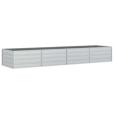 Immagine di vidaXL Letto Rialzato Giardino 320x80x45 cm in Acciaio Zincato Argento