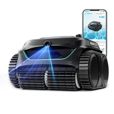 Immagine di WYBOT C2 Vision AI Telecamera Robot Piscina Cordless con Batteria, pareti e Fondo, filtrazione a Due Strati, Motore brushless, aspirazione Potente, per Piscine interrate Fino 180㎡