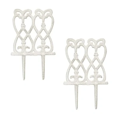 Immagine di Relaxdays 16x Bordure per Aiuole, Set 16, HxL 25x14,5 cm, Recinzione Cortile e Giardino, Design in Ghisa Vintage, Bianco