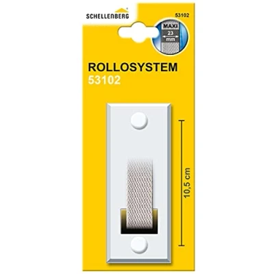Immagine di Schellenberg 53102 Placca tapparelle avvolgibili STANDARD Maxi: 23 mm di larghezza del nastro, piastra tapparella con spaziatura dei fori 10,5 cm, bianco