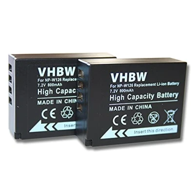 Immagine di vhbw 2x batteria compatibile con Fujifilm X E2S, Pro3, Pro2, H1, E3, E1, E2, M1, E4, Pro 1 fotocamera (800mAh, 7,2V, Li Ion)
