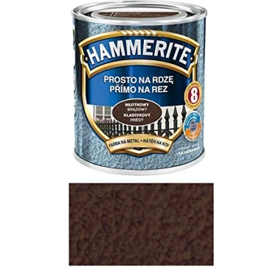 Immagine di Hammerite Vernice protettiva in metallo, antiruggine, 0,7 l, colore a scelta 0,75 (martelletto marrone)