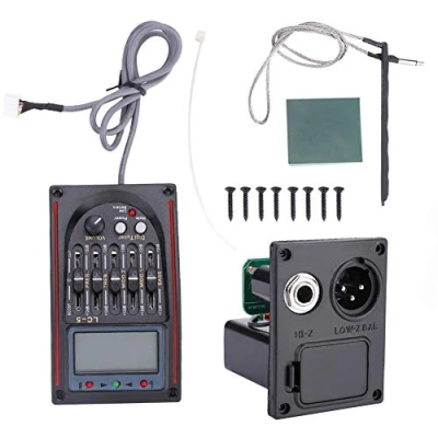 Immagine di Pickup per Chitarra, Accordatore Equalizzatore Piezo a 5 Bande di Frequenza EQ LC Chitarre Acustiche