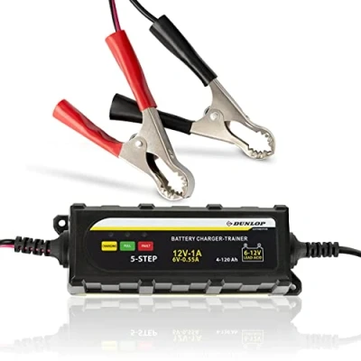 Immagine di Dunlop Booster Avviamento Auto con Display LED Avviatore Batteria 12V Caricabatterie Auto, Moto, Scooter e Barca Certificato IP65 Spie di Controllo Cavi