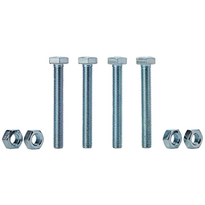 Immagine di Bulk Hardware BH02769 Bullone a Testa Esagonale Semplice, M10, 75 mm, Bianco, Set di 4