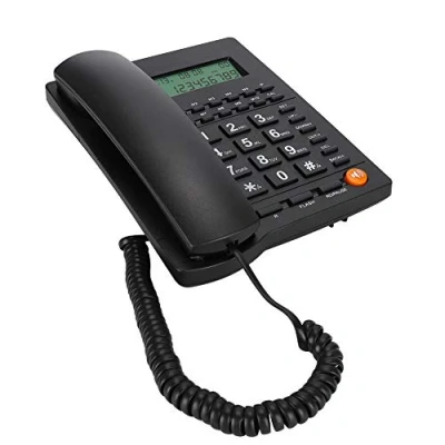 Immagine di Telefono Fisso da Scrivania, con Display Retroilluminato ID Chiamante E Funzione di Chiamata in Attesa per L&#039;home Office, Visualizzazione del Tramite LCD