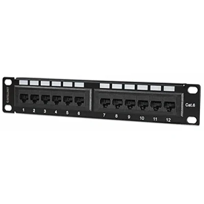 Immagine di Intellinet 720748 12 Porte Patchpanel di rete 254 mm (10) CAT 6 1 U Nero