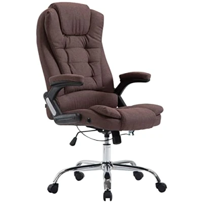 Immagine di CLP Sedia Ufficio Thor XXL In Stoffa I Poltrona Studio Carico Max 150 KG Pc Ergonomica Regolabile, Colore:marrone