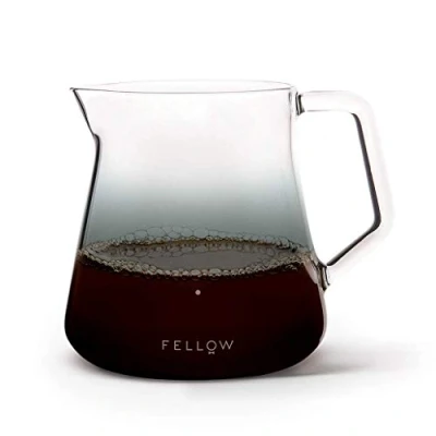 Immagine di Fellow Mighty Caraffa in vetro, manuale per versare sopra il caffè e tè, vetro borosilicato, contenitore grigio fumo da 479 ml