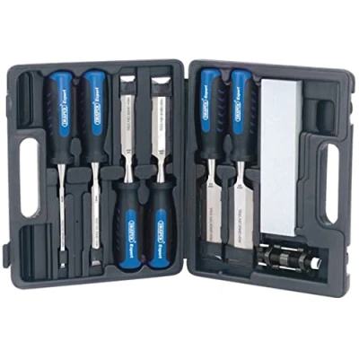 Immagine di Draper Tools Set di Scalpelli per Legno 88605 6 Scalpelli, Pietra e Guida Affilatura