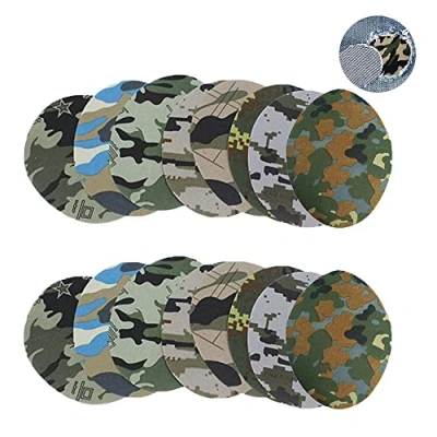 Immagine di 16Pz Toppe Termoadesive,Forma Ovale Tessuto Mimetico Toppe,8 Colori Ferro on Ovali Fai Artigianato Vestiti Patch Riparazione Kit Accessorio per Vestiti,Giubbotti,Zaini,Maglietta