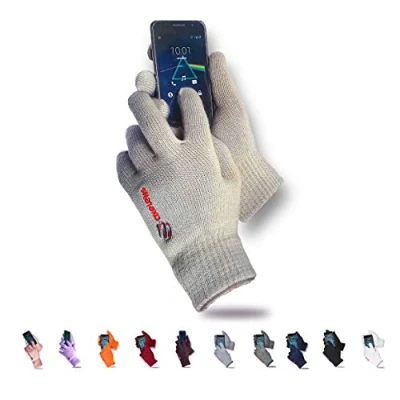 Immagine di AXELENS Guanti Touch Screen Invernali per Uomo e Donna Felpati Morbidi Caldi Lavorati a Maglia Lana Interno in Pile Smartphone, Cellulari Tablet Confezione Regalo Inclusa BEIGE