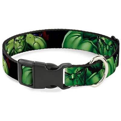 Immagine di Collare per cani con clip in plastica Marvel Hulk Close Up Poses da 38 a 66 cm di larghezza 2,5