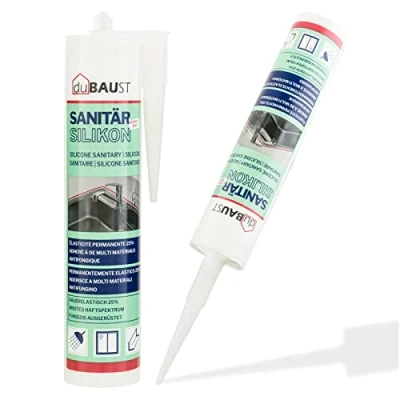 Immagine di dubaust SAS24 silicone sanitario elastico durevole resistente alla muffa bagno cucina doccia locali umidi cartuccia 310ml (antracite)