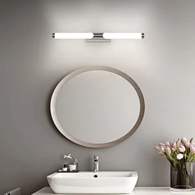 Immagine di ECOBRT LED Lampada a specchio Cromo da Bagno 7W 40cm Lunga 4000K parete Ban 220V
