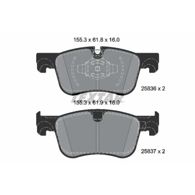 Immagine di TEXTAR 2583605 Kit pastiglie freno Predisposto per contatto segnalazione usura CITROËN: C4 Grand Picasso 2, Berlingo
