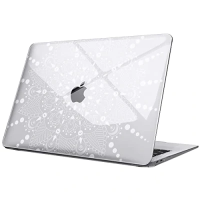 Immagine di FINTIE Custodia Compatibile con MacBook Air 13 2020/2019/2018 (A2337 M1 / A2179 A1932) Cover Rigid Protettivo Guscio Rigido Case, Fiore Trasparente