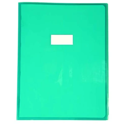 Immagine di Calligraphe 73405C Copertina Cristalux Verde 24x32 cm 22/100 con Portaetichetta PVC Trasparente Liscio