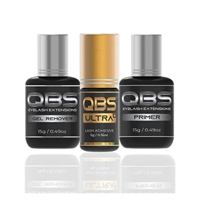 Immagine di QBS® Set di extension liquido per ciglia Colla ultra forte 10 g, gel primer e remover le