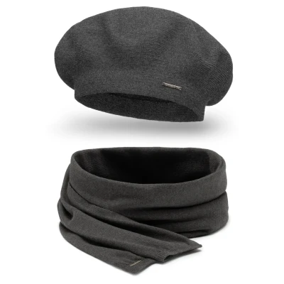Immagine di Vivisence 7005 Beret AND Scarf SET Sciarpa, Donna, Taglia: One Size, Dark grey