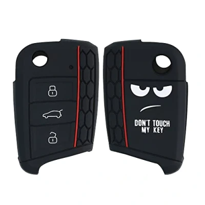 Immagine di kwmobile Custodia Coprichiave Compatibile con VW Golf 7 MK7 3 tasti Cover Copritelecomando Chiave Auto Copri Chiavi Macchina Don&#039;t touch my Key