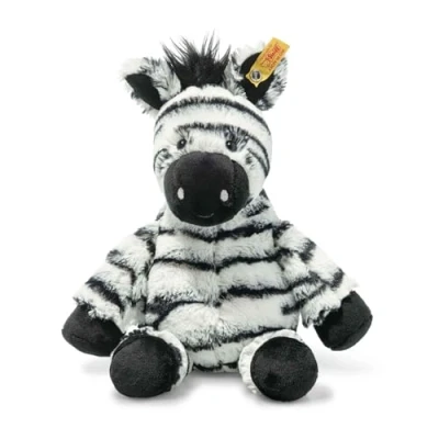 Immagine di Steiff Friend originale Zora Zebra, Soft Cuddly Friends, circa 30 cm, peluche bottone sull&#039;orecchio, per neonati fin dalla nascita, Colore bianco nero, 069109