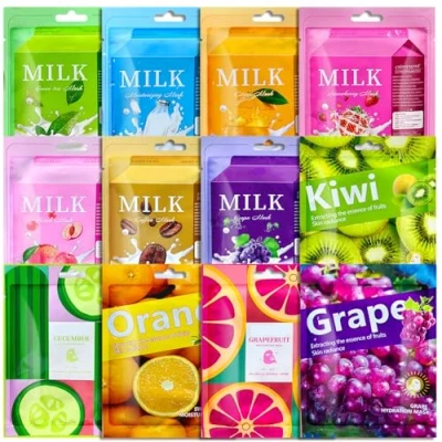 Immagine di 12 Pezzi Daily Care Maschera Viso in tessuto, Sheet Face Mask, Maschere per il Idratante e lenitiva, Bellezza Viso, Nutriente Donne, Ciascuna Con Un Effetto Diverso