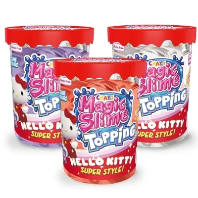 Immagine di CRAZE Magic Slime topping Hello Kitty Fantasy, 3 barattolo di per bambini, contiene 70 ml e due