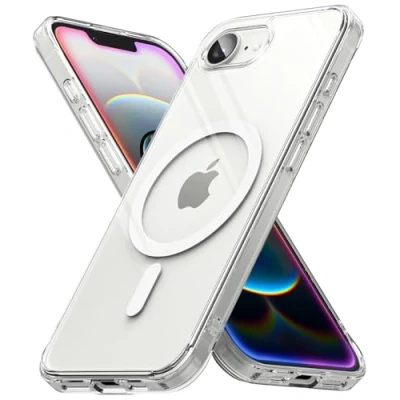 Immagine di Ringke Fusion Magnetic Compatibile con Cover iPhone 16e, Accessori Magnetici, Custodia Trasparente e Antiurto Protettiva Robusta Ottima Grip Clear