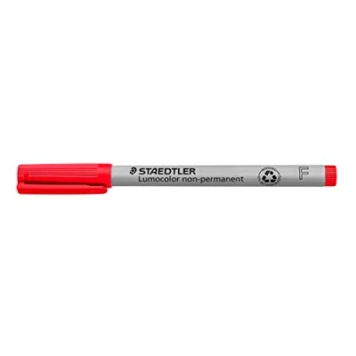 Immagine di STAEDTLER penna universale Lumocolor non permanent, colore rosso, punta F da 0.6 mm, confezione 10, 316 2
