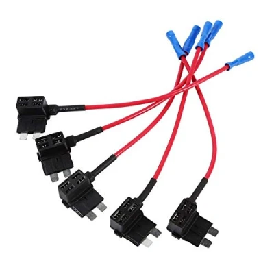 Immagine di fusibile rubacorrente adatto per 5PCS Porta scatole fusibili a lama, 60V 15A Aggiungi circuito Medium Tap Piggy Back lama standard ATO ATC