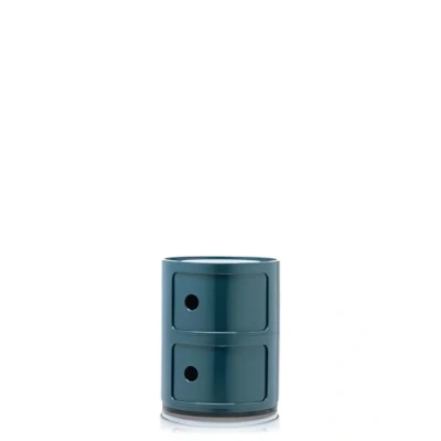 Immagine di Kartell Componibili Contenitore 2 Elementi, Base Tonda, ABS, Blu, 32 x 40 cm
