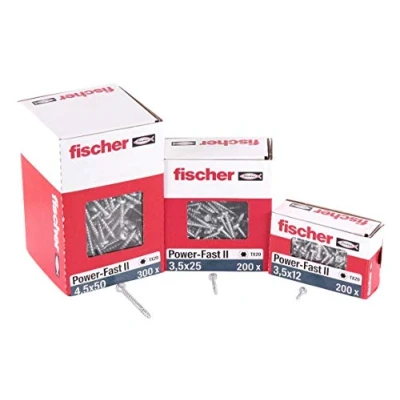 Immagine di Fischer Power Fast II 670102 Viti per truciolare 3.5 mm 30 Interno Esagonale rotondo, multidentato, TX, Torx, Impronta T Acciaio galvanizzato zinco