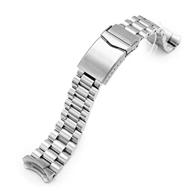 Immagine di MiLTAT Cinturino per orologio da polso in metallo, 22 mm, compatibile con Seiko 5 kx srpd51 srpd71 srpe83, argento, L, Classico