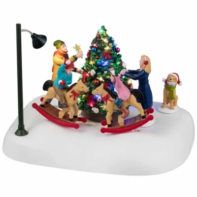 Immagine di LEMAX Scena illuminata led in movimento &quot;Rockin&#039; Around The Christmas Tree&quot; H12,5 x 17,1 12,4 cm
