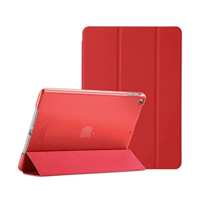 Immagine di ProCase Cover per iPad 9 2021/8 2020/7 2019/iPad 10.2 Custodia[A2602 A2603 A2604 A2605 A2270 A2428 A2429 A2430 A2197 A2198 A2200], Smart Sottile Leggero Traslucida Smerigliata Rosso