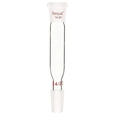 Immagine di stonylab Adattatore di Collegamento Diritto in Vetro, 30mm dal Giunto Esterno 14/20 al Interno per Forniture da Laboratorio Laboratorio, Vetro Borosilicato Glass Connecting Adapter