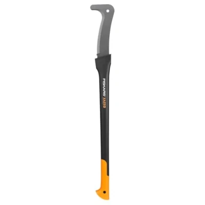 Immagine di Fiskars Roncola, Lunghezza: 94,5 cm, Rivestimento antiaderente, Lama in acciaio temprato/Manico plastica rinforzata con fibra di vetro, Include custodia, Nero/Arancione, WoodXpert, XA23, 1003621