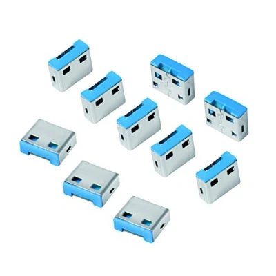 Immagine di LogiLink Blocco porta USB PORT LOCK Kit da 10 Argento, Blu Senza chiavi AU0046